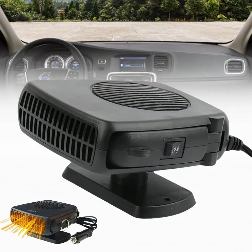 12V Car Heater with Ceramic Heating and Dual Fan Modes, Compact Portable Design