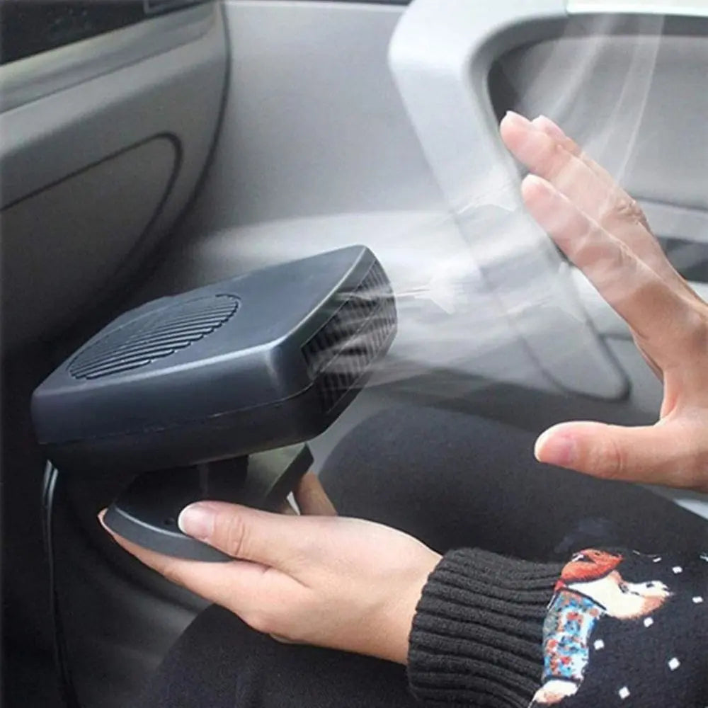 12V Car Heater with Ceramic Heating and Dual Fan Modes, Compact Portable Design
