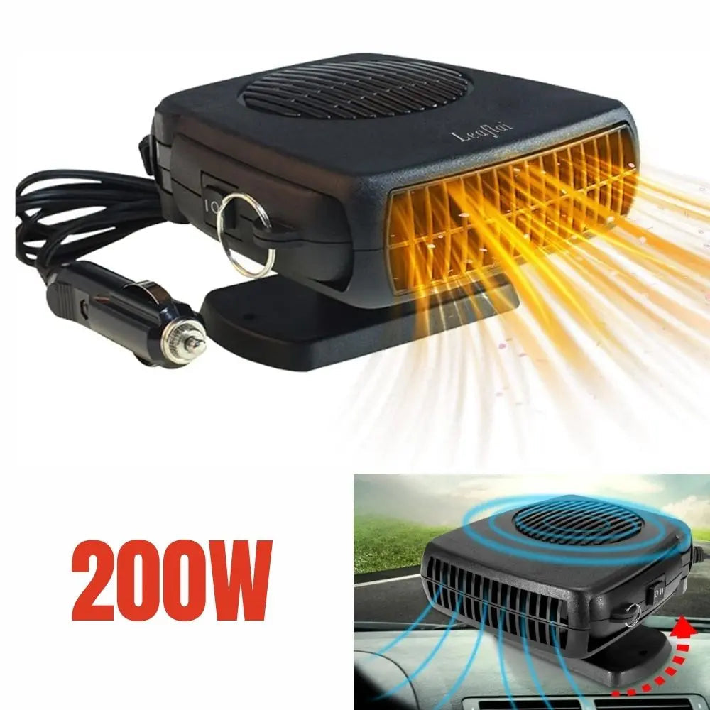 12V Car Heater with Ceramic Heating and Dual Fan Modes, Compact Portable Design