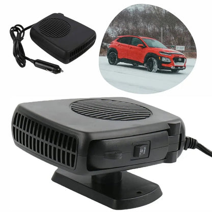 12V Car Heater with Ceramic Heating and Dual Fan Modes, Compact Portable Design