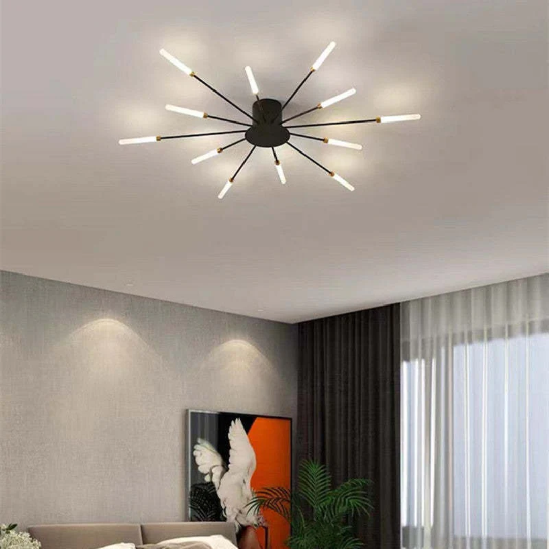 LED Ceiling Light with Integrated Lamps and Even Coverage for Large Rooms