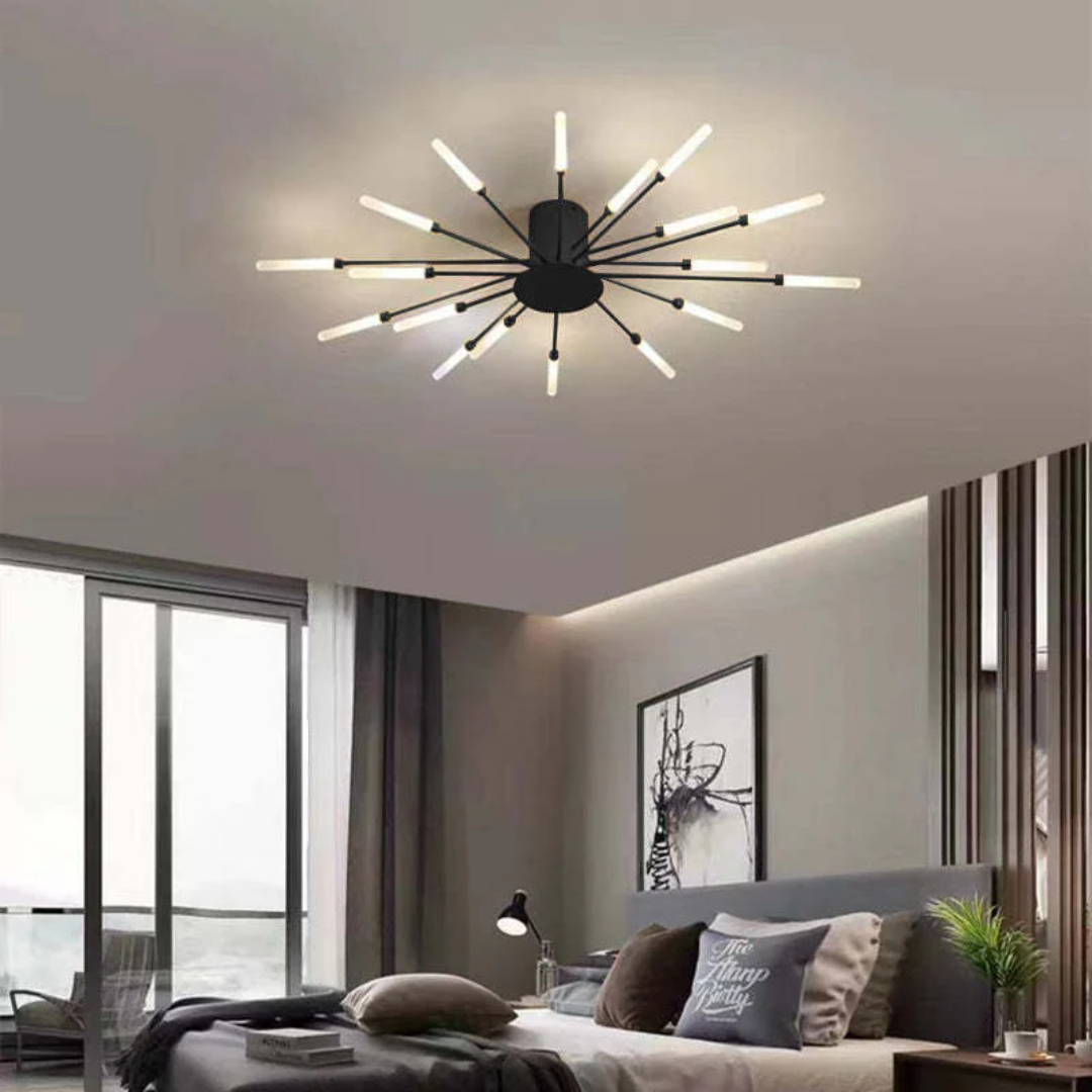LED Ceiling Light with Integrated Lamps and Even Coverage for Large Rooms