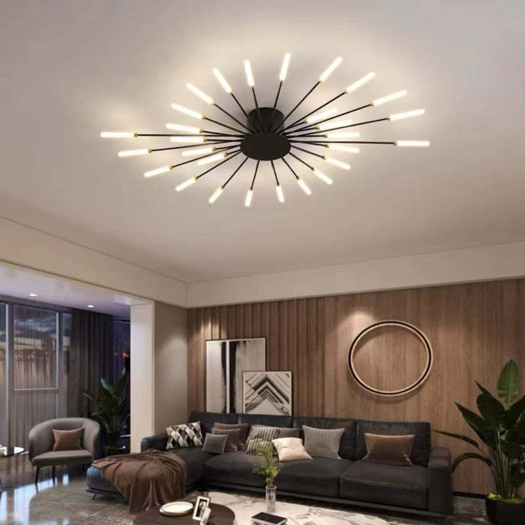 LED Ceiling Light with Integrated Lamps and Even Coverage for Large Rooms