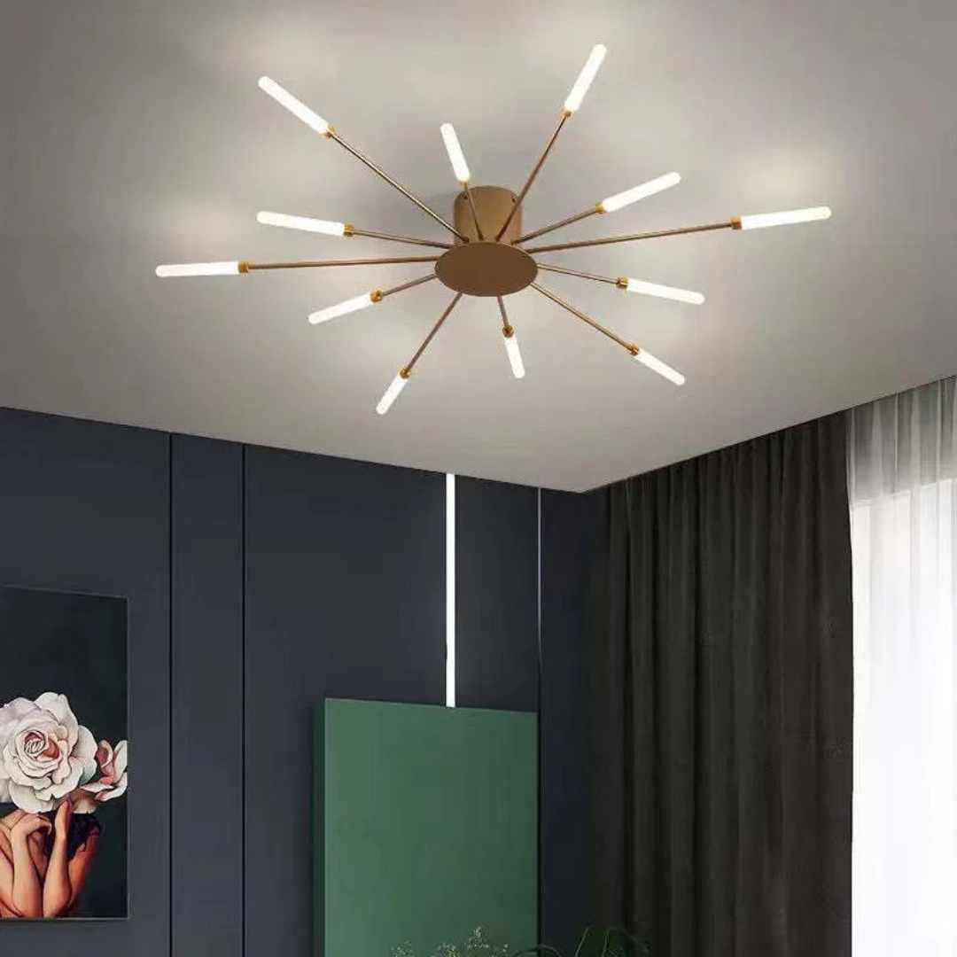 LED Ceiling Light with Integrated Lamps and Even Coverage for Large Rooms