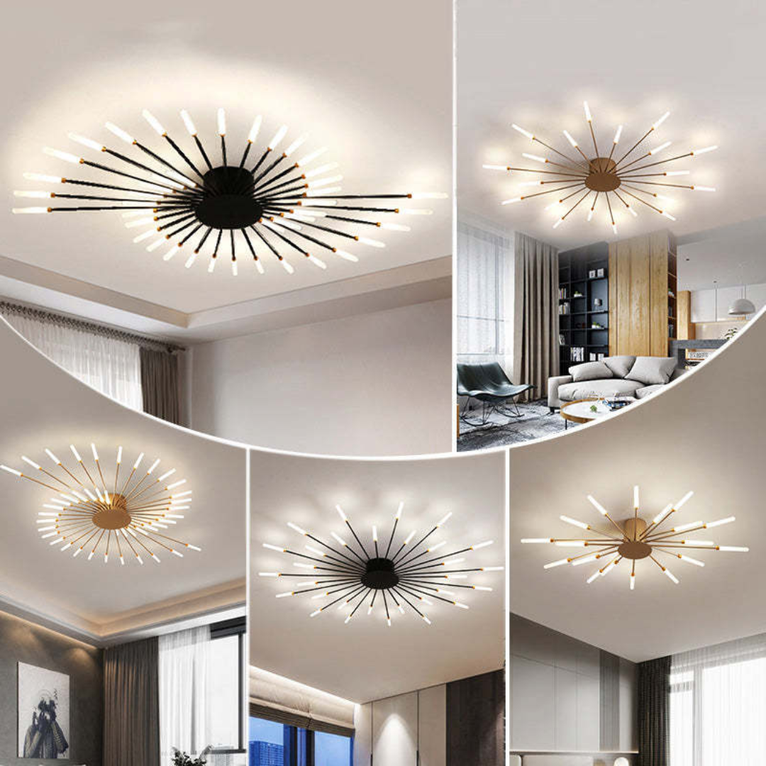 LED Ceiling Light with Integrated Lamps and Even Coverage for Large Rooms
