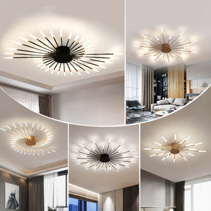 LED Ceiling Light with Integrated Lamps and Even Coverage for Large Rooms