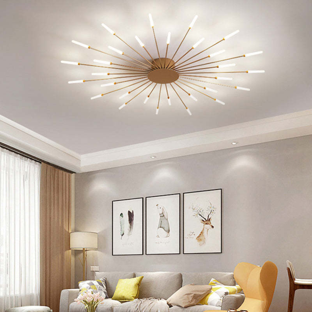 LED Ceiling Light with Integrated Lamps and Even Coverage for Large Rooms