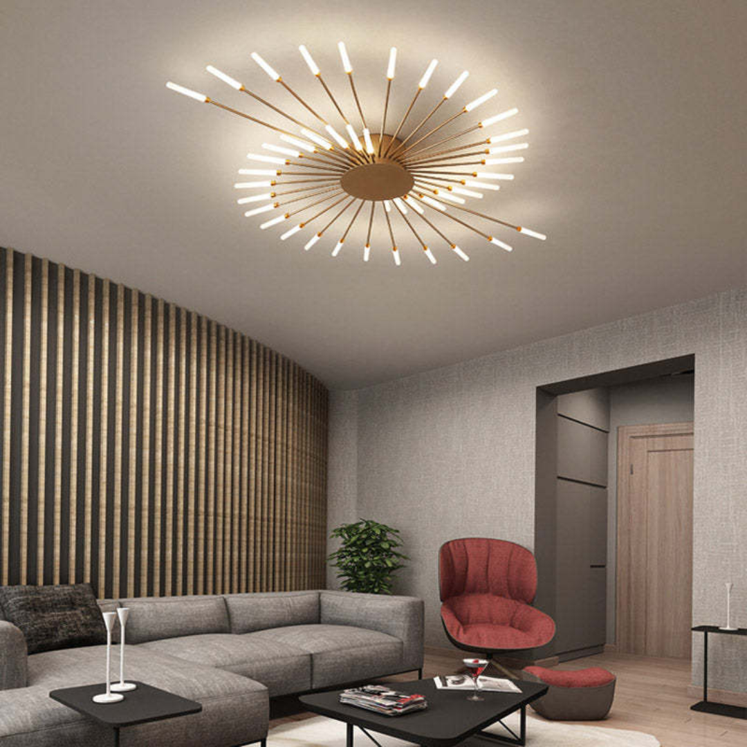 LED Ceiling Light with Integrated Lamps and Even Coverage for Large Rooms