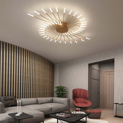 LED Ceiling Light with Integrated Lamps and Even Coverage for Large Rooms