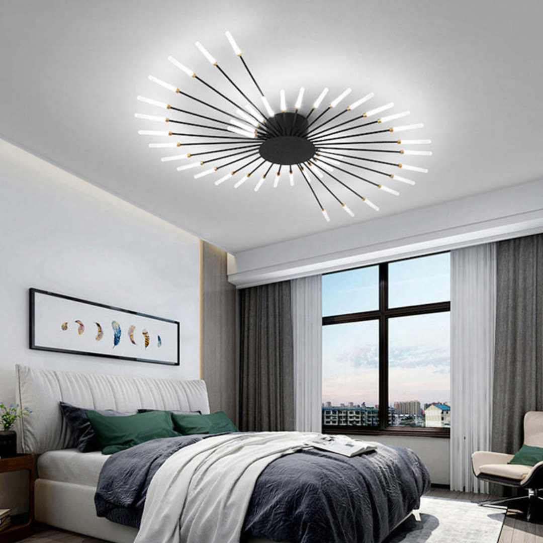LED Ceiling Light with Integrated Lamps and Even Coverage for Large Rooms