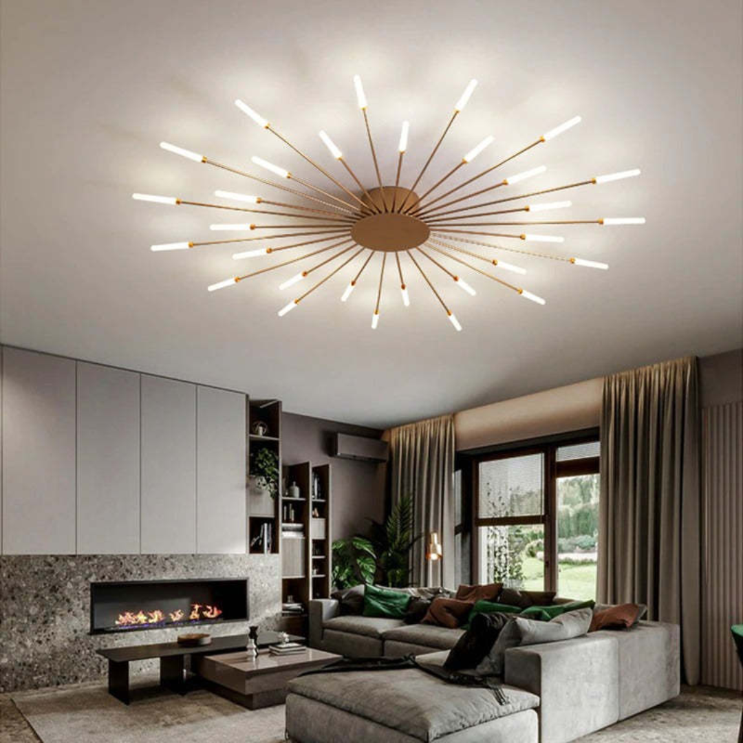 LED Ceiling Light with Integrated Lamps and Even Coverage for Large Rooms
