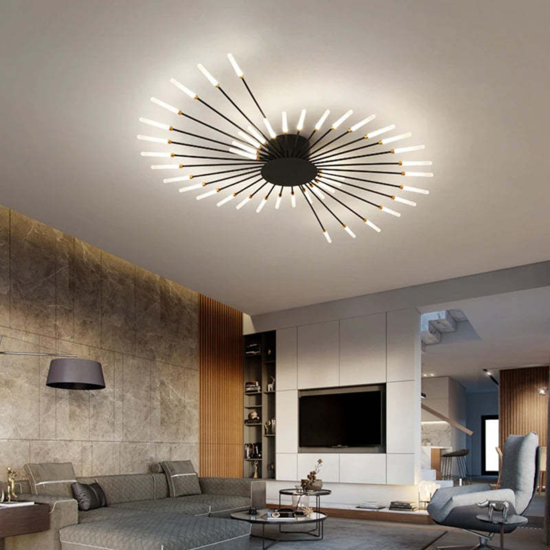 LED Ceiling Light with Integrated Lamps and Even Coverage for Large Rooms