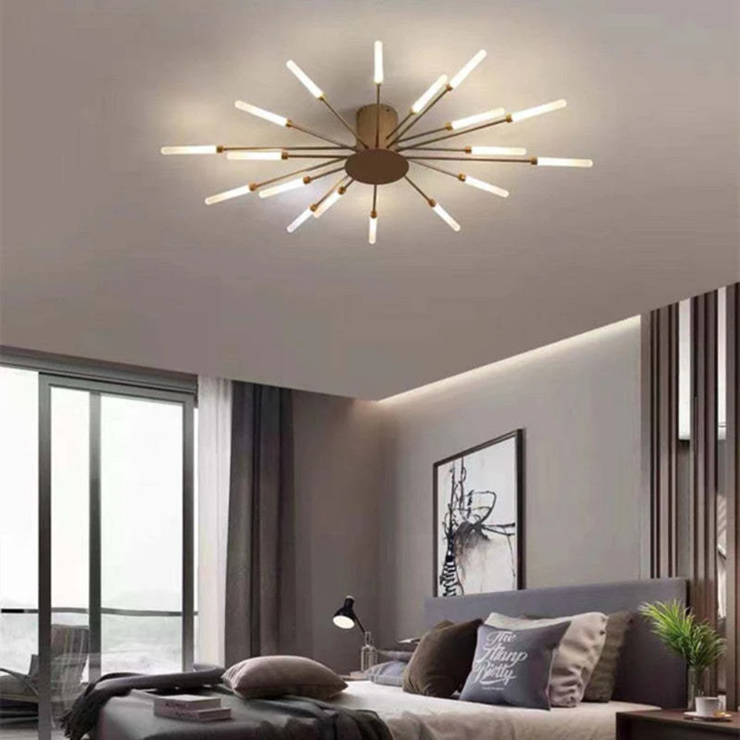 LED Ceiling Light with Integrated Lamps and Even Coverage for Large Rooms
