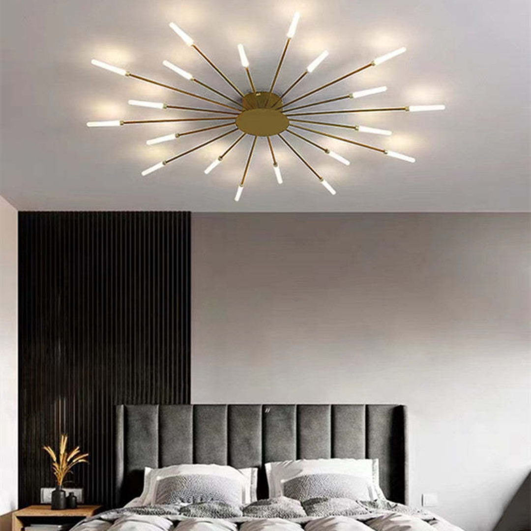 LED Ceiling Light with Integrated Lamps and Even Coverage for Large Rooms