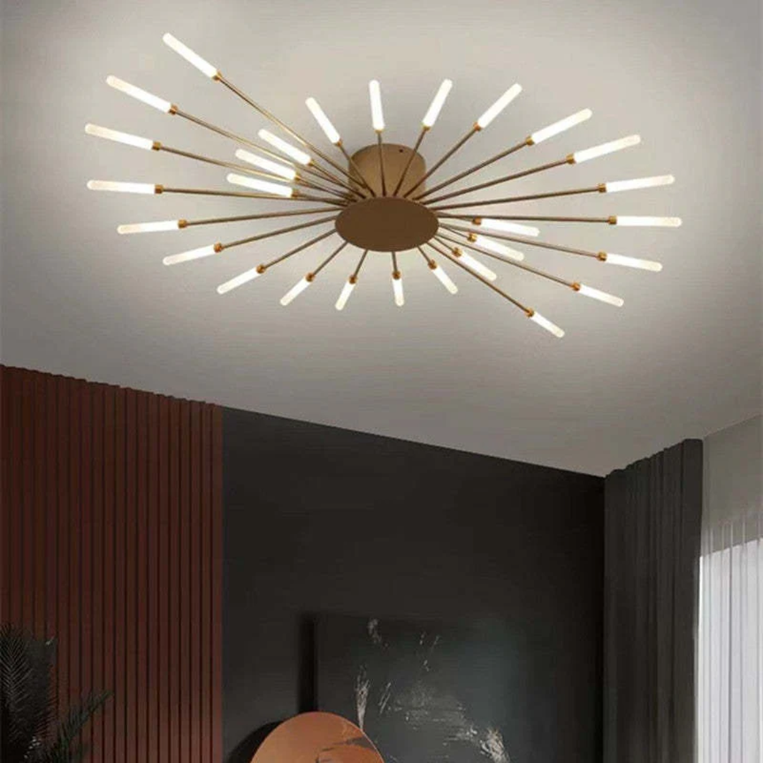 LED Ceiling Light with Integrated Lamps and Even Coverage for Large Rooms