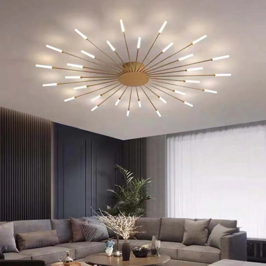 LED Ceiling Light with Integrated Lamps and Even Coverage for Large Rooms