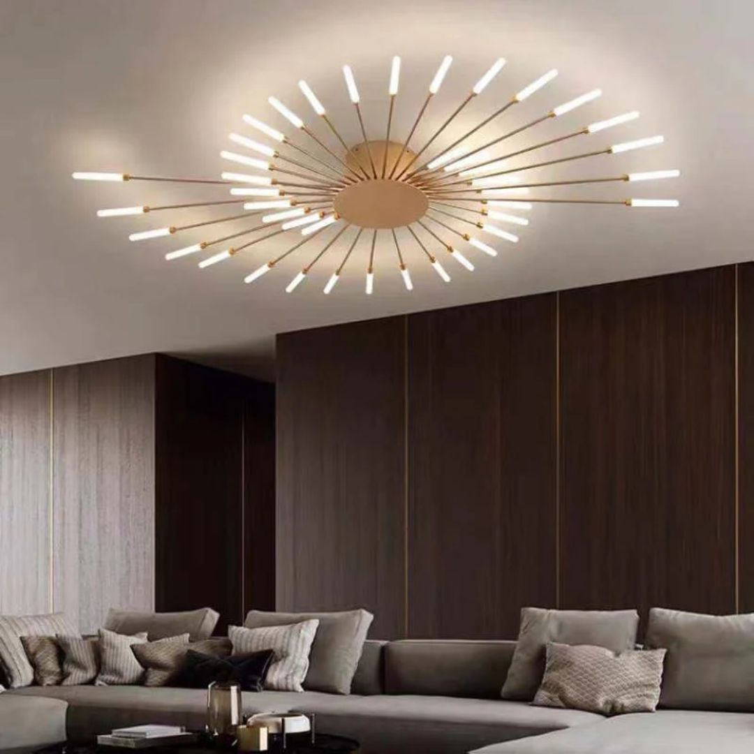 LED Ceiling Light with Integrated Lamps and Even Coverage for Large Rooms