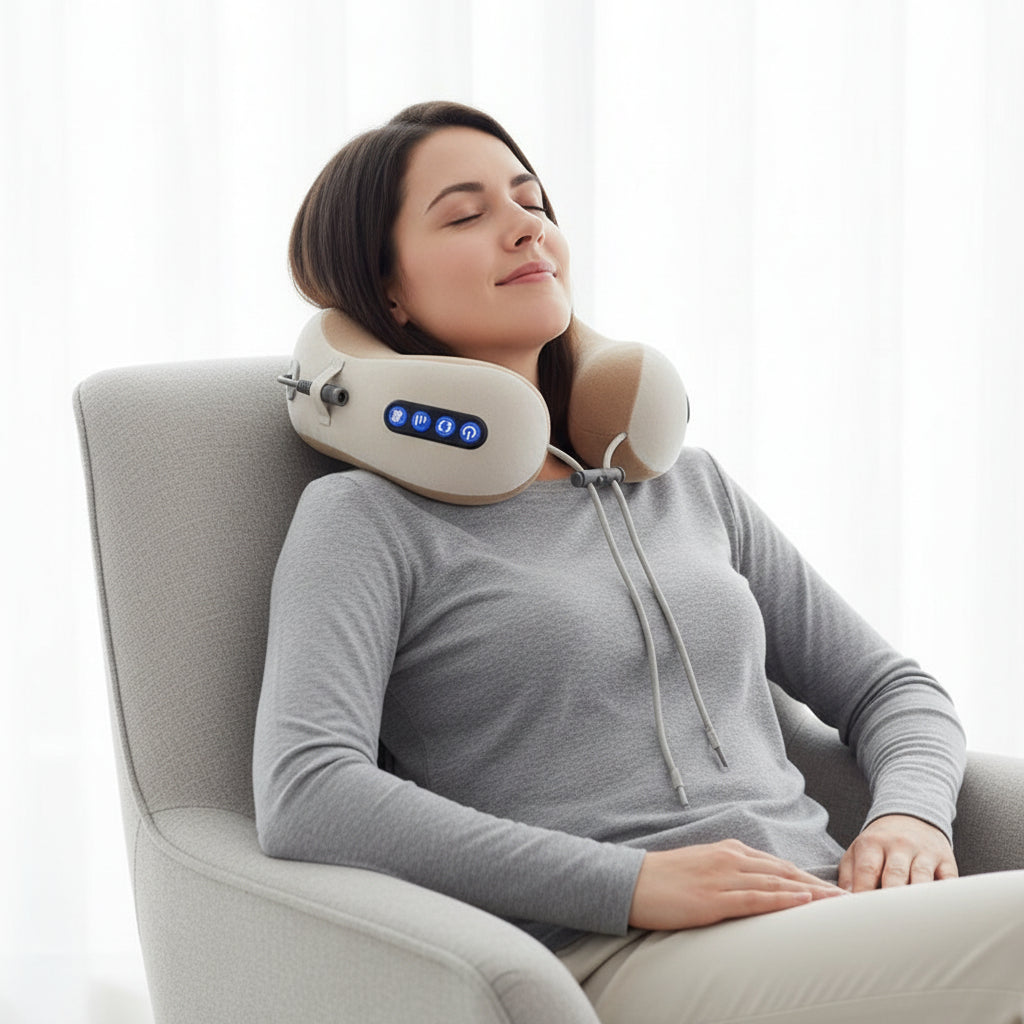 Neck Massage Pillow Rechargeable Heated U-Shaped Traction