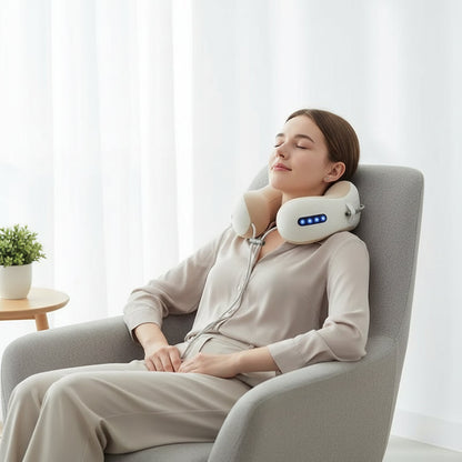 Neck Massage Pillow Rechargeable Heated U-Shaped Traction