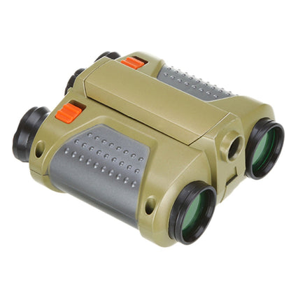 Kids Binoculars with Night Vision Popup Light and 4x Magnification, 25ft Range