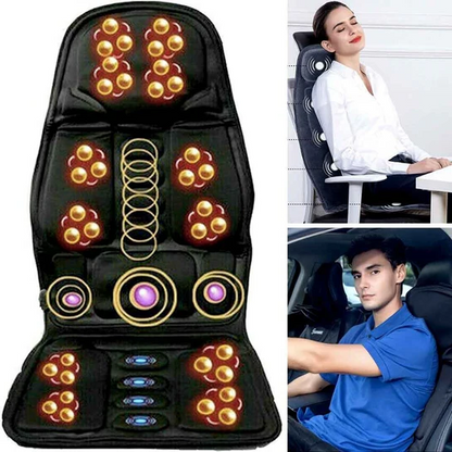 Relaxing Massage Seat Pad With Heat Back Support Cushion