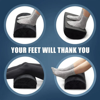 Memory Foam Foot Rest with Adjustable Height and Machine Washable Cover