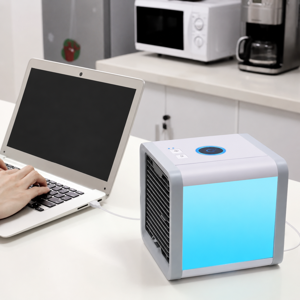Portable USB Air Cooler Personal Desk and Bedside Fan