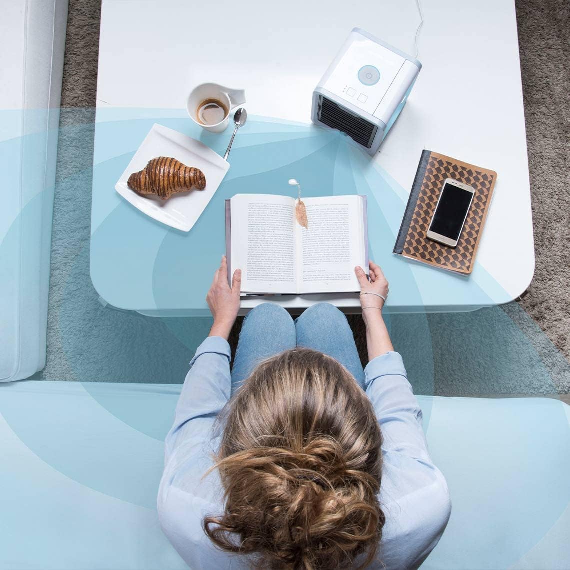Portable USB Air Cooler Personal Desk and Bedside Fan