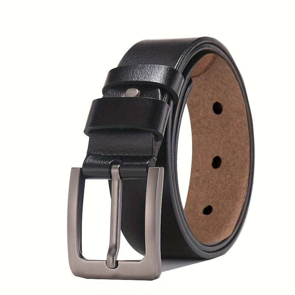 Pin Buckle Leather Belt Durable Casual Adjustable Fit