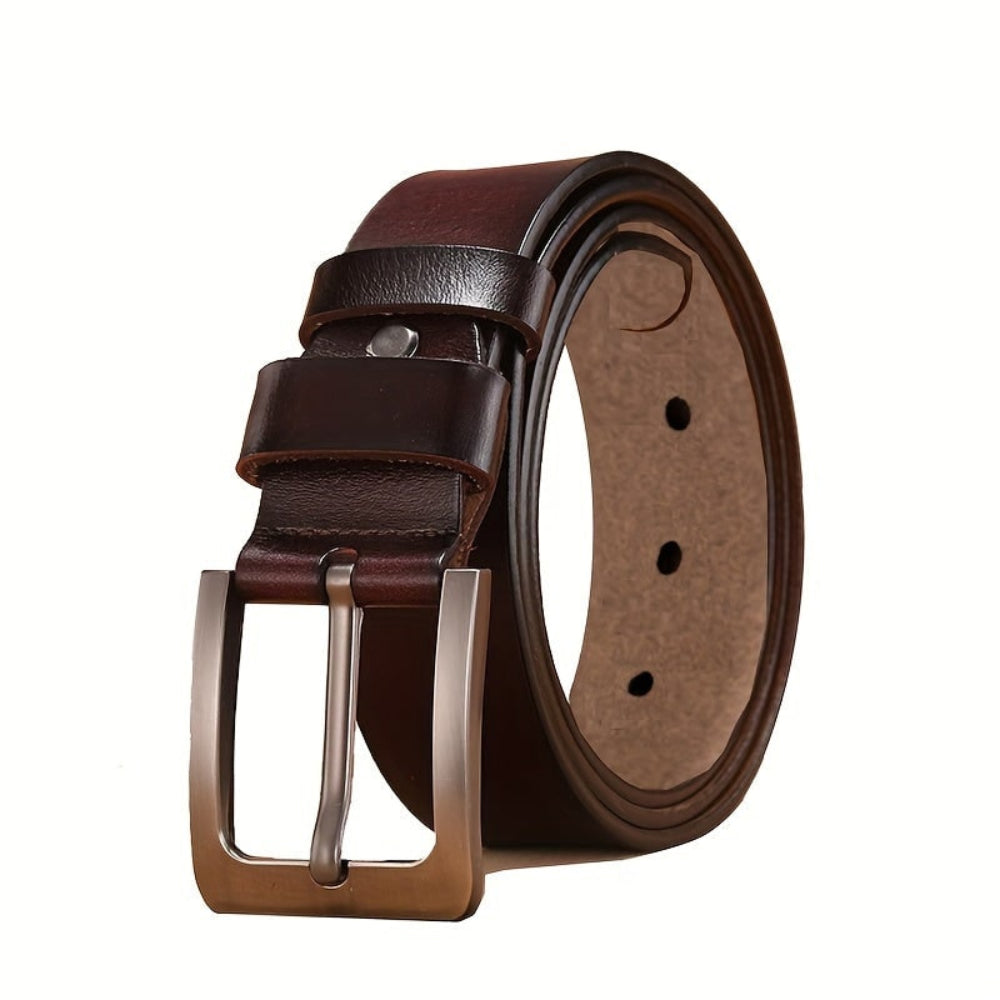 Pin Buckle Leather Belt Durable Casual Adjustable Fit