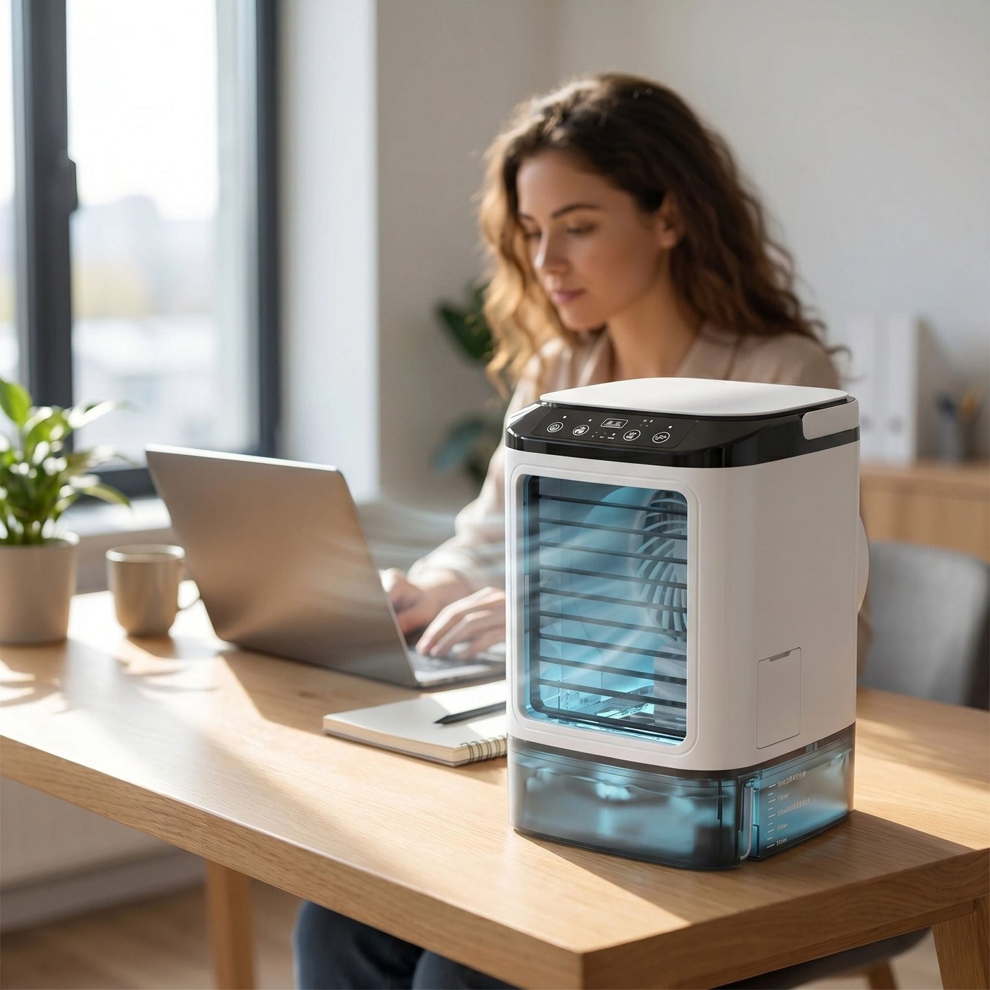 Portable Evaporative Air Cooler Rechargeable 3-in-1 Cooling Fan with