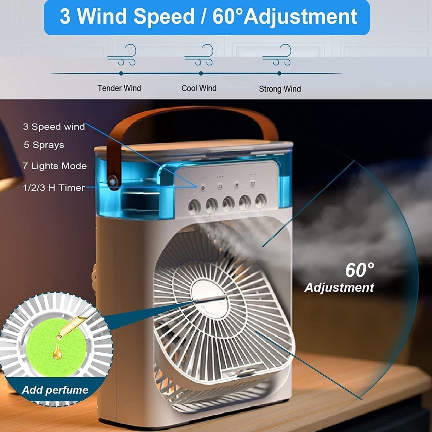 Portable Personal Air Cooler Compact Cooling Fan
