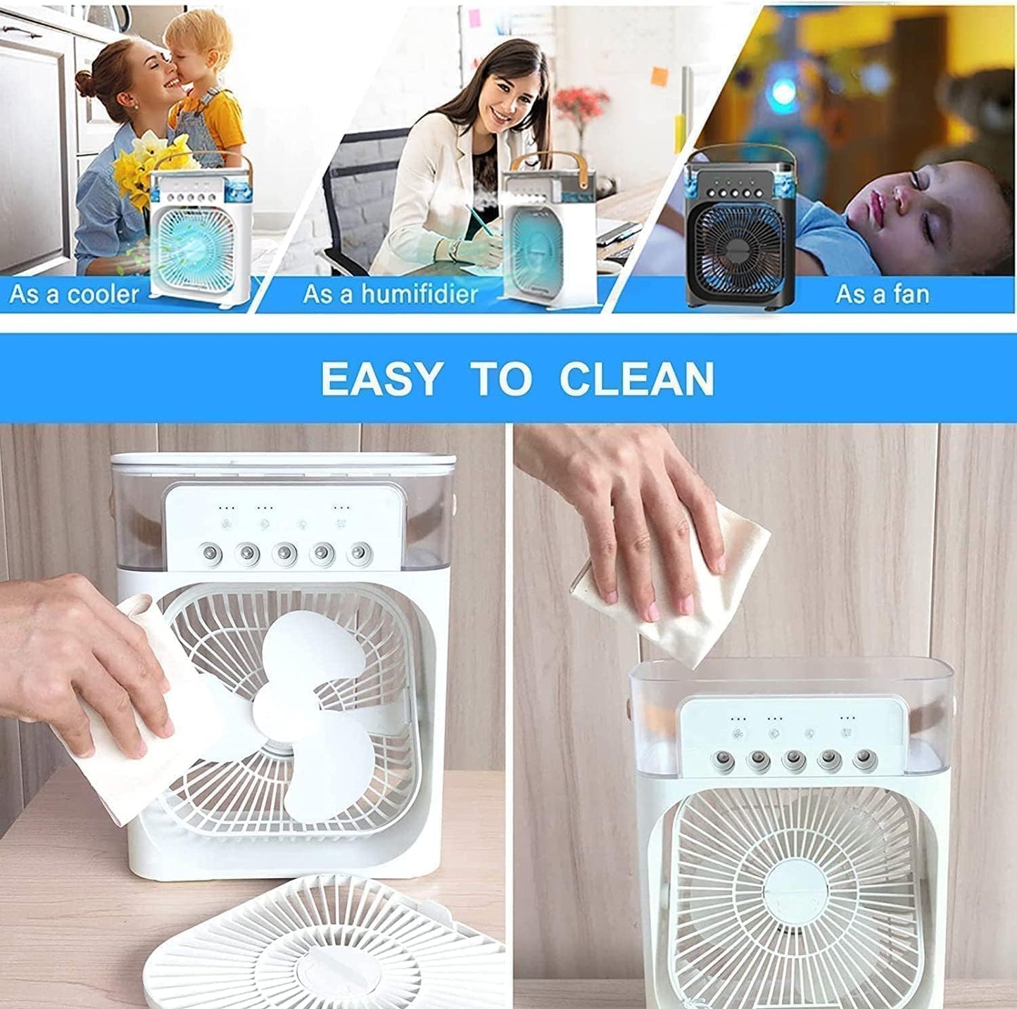 Portable Personal Air Cooler Compact Cooling Fan