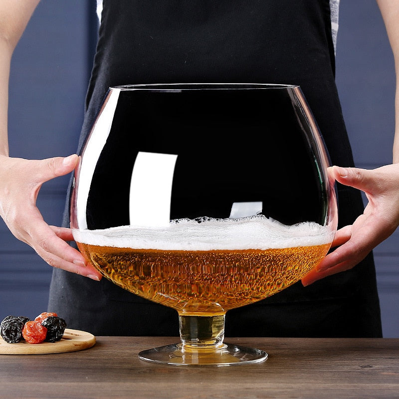 Giant Party Glass with Printed Design and Wide Mouth Opening, Multiple Sizes
