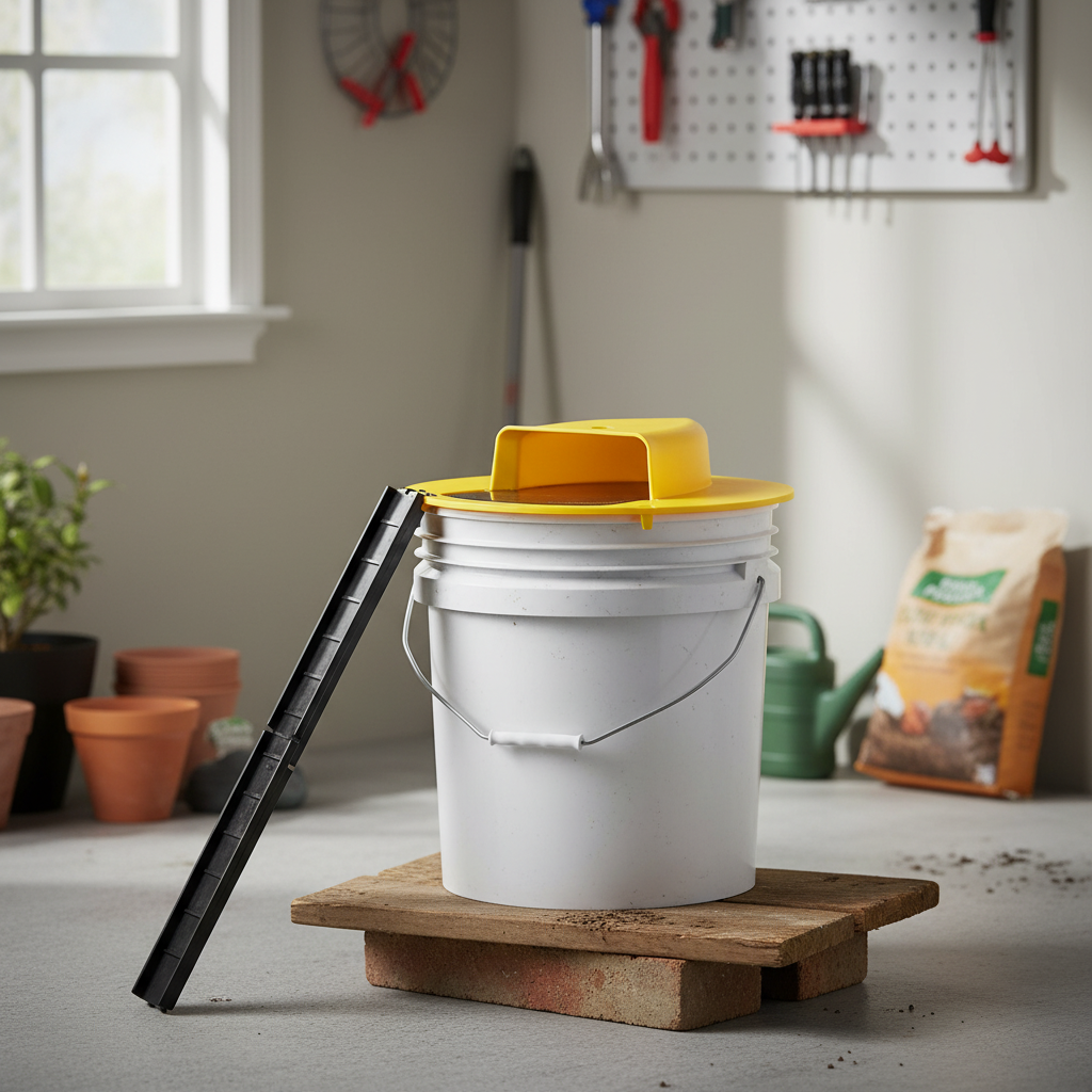 Flip-N-Slide Bucket Lid Mouse Trap