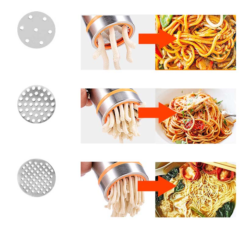 Manual Pasta Maker with Stainless Steel Rollers and Counter Clamp
