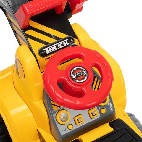 Ride-On Toy Bulldozer Construction Truck with Moving Shovel & Storage
