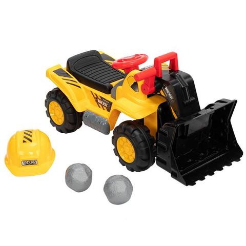 Ride-On Toy Bulldozer Construction Truck with Moving Shovel & Storage