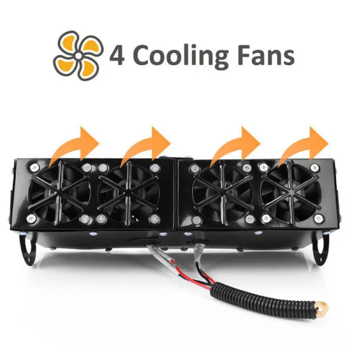 12V Car Heater with Four Air Outlets and Dual Zone Control, 500W Portable Dash Unit