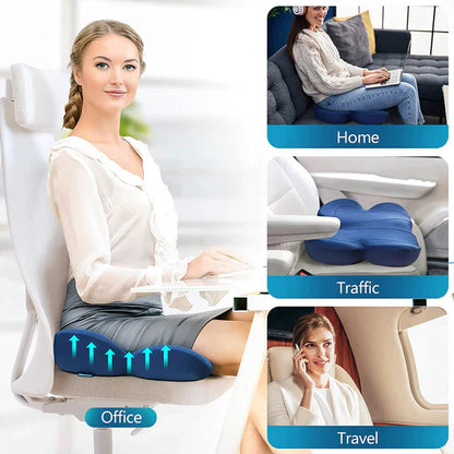 Memory Foam Seat Cushion with Nonslip Bottom and Breathable Cover