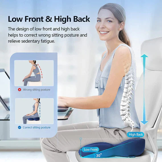 Memory Foam Seat Cushion with Nonslip Bottom and Breathable Cover
