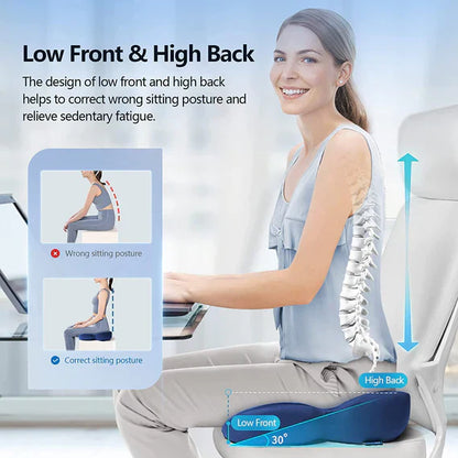 Memory Foam Seat Cushion with Nonslip Bottom and Breathable Cover