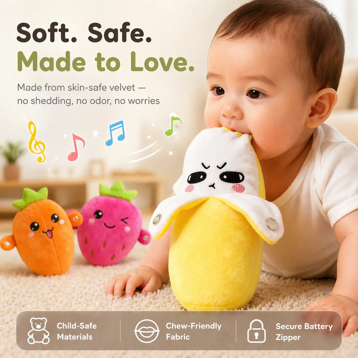 Interactive Two-Player Plush Toy with Sound and Light Responses
