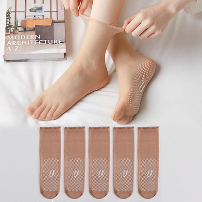 Invisible, Non-slip Crystal Silk Socks