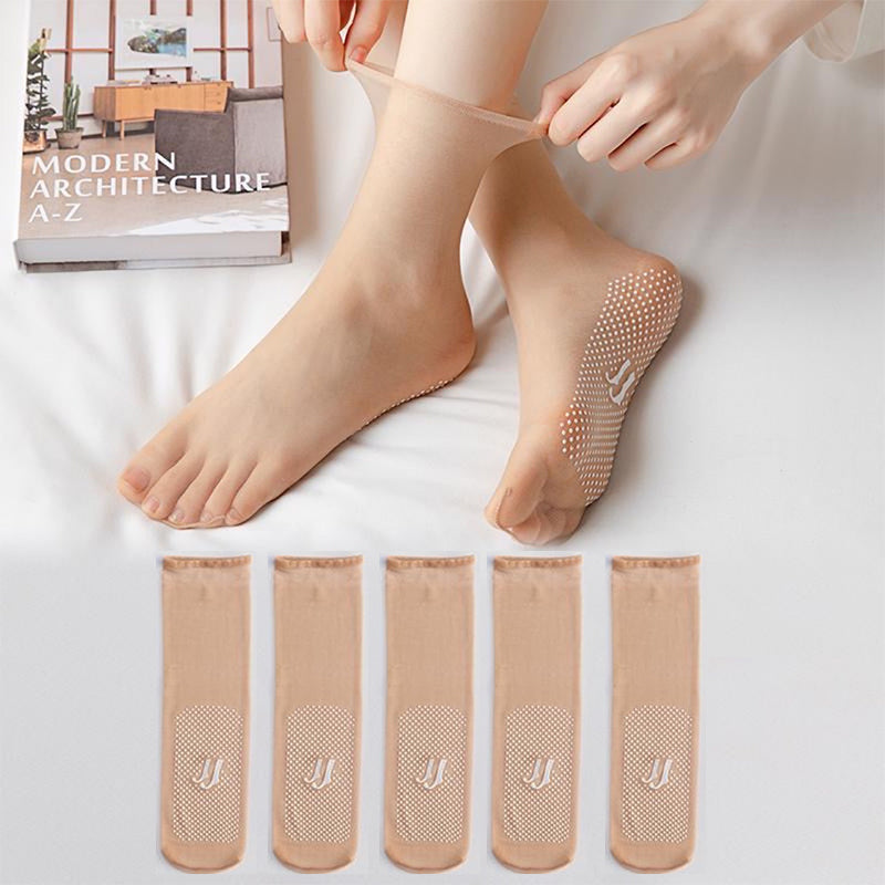 Invisible, Non-slip Crystal Silk Socks