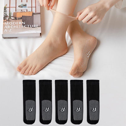 Invisible, Non-slip Crystal Silk Socks