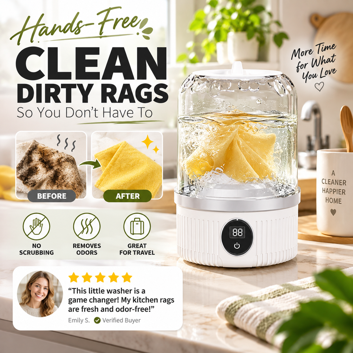 Wireless Charging Mini Washing Machine
