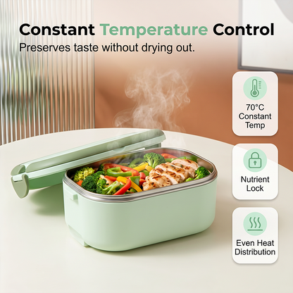 Portable Electric Heated Lunch Box Water-Free Food Warmer