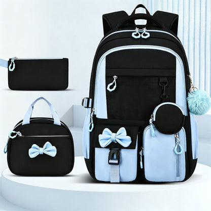 Cute Bowknot Lightweight School Backpack – Water Repellent & Anti-Theft!