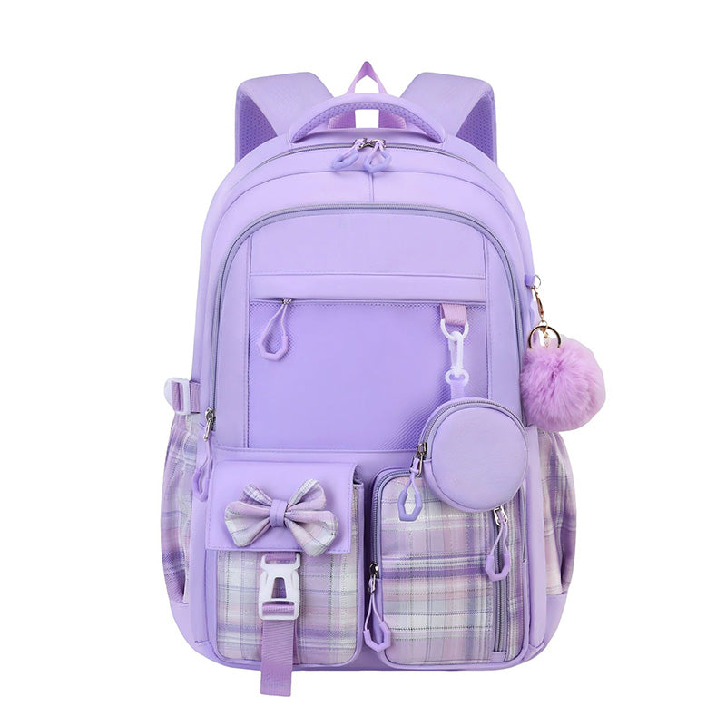 Cute Bowknot Lightweight School Backpack – Water Repellent & Anti-Theft!